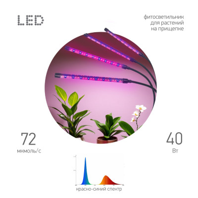 Настольная лампа для растений  FITO-40W-АLED-RB